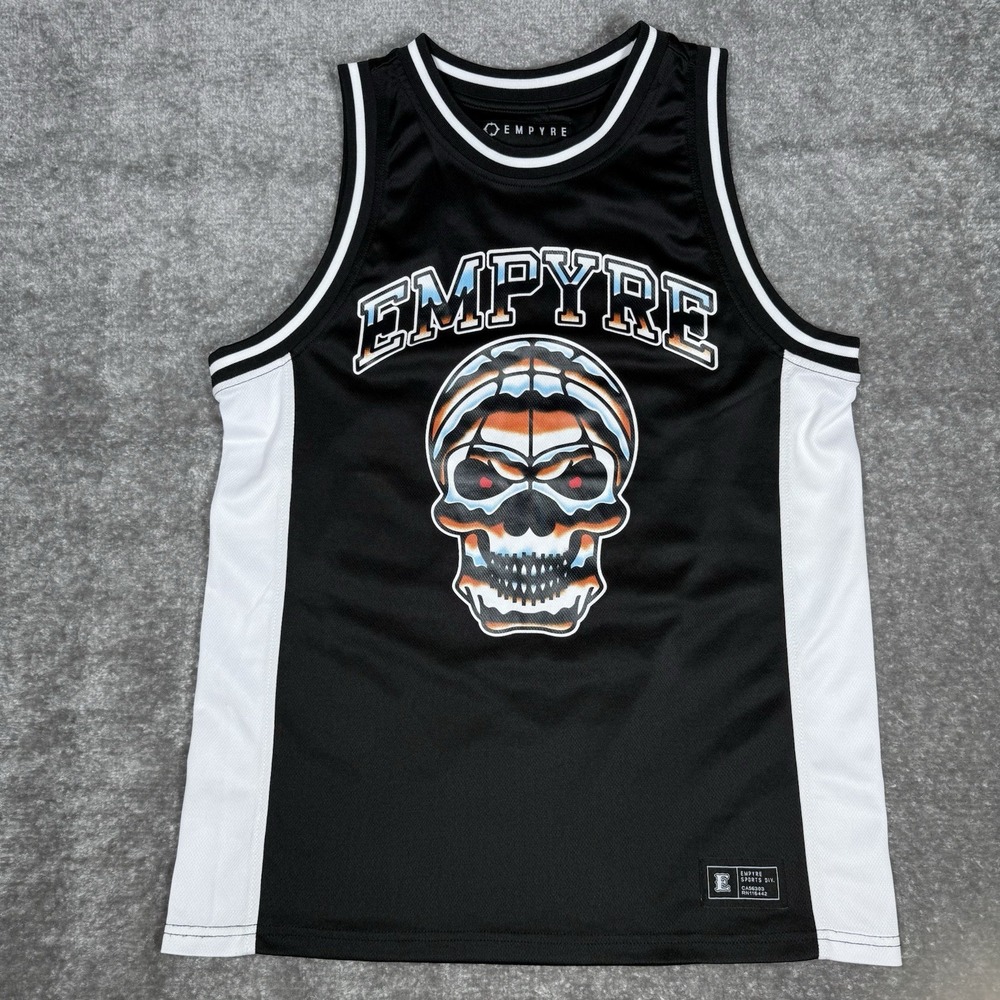 Empyre Jersey Men's Small Black Chrome Zone Basketball‎ Y2K Skater Grunge